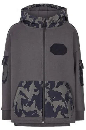 Emporio Armani Cardigan - KoksgrÃ¥ m. Camouflage