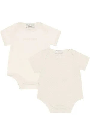 Emporio Armani Bodyer k/Ã¦ - 2-pak - Hvid/Beige m. Logo