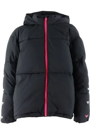 Emporio Armani Dynejakke - Sort m. Hvid/Pink