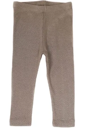 Pine Cone Leggings - Pointelle Dot - Mushroom