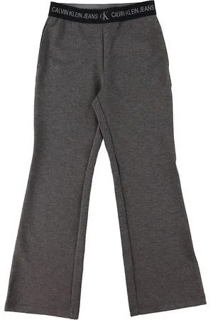 Calvin Klein Bukser - Punto Logo Tape Flare - MÃ¸rkegrÃ¥meleret