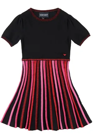 Emporio Armani Kjole - Strik - Sort/RÃ¸d