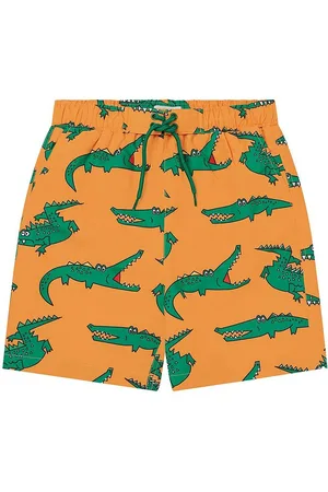 Stella McCartney Badeshorts - Orange/GrÃ¸n m. Krokodiller