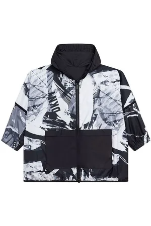 DKNY Jakke - Vendbar - Sort/Hvid m. Fotoprint
