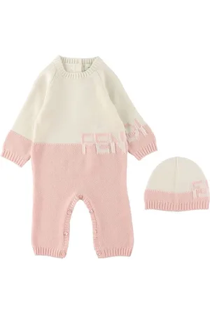 Fendi Heldragt/Hue - Uld - Hvid/Rosa
