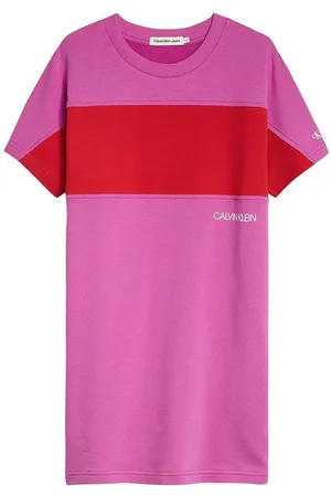 Calvin Klein Kjole - Colour Block - Lucky Pink/Red