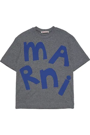 Marni T-shirt - MÃ¸rkegrÃ¥meleret m. BlÃ¥