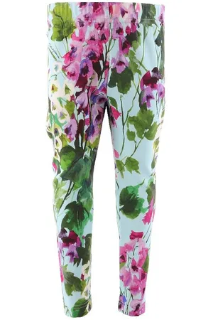 Dolce & Gabbana Leggings - Renaissance - BlÃ¥/Rosablomstret