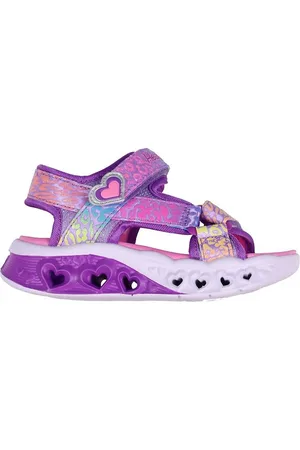 Skechers Sandaler m. Lys - Flutter Hearts - Lavender/Multi