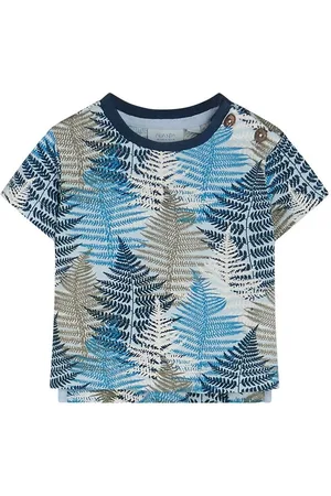Noa Noa T-shirt - Print Light Blue m. Northern Wood
