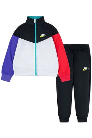 Nike TrÃ¦ningssÃ¦t - Cardigan/Bukser - Blocked - Sort/Multifarvet
