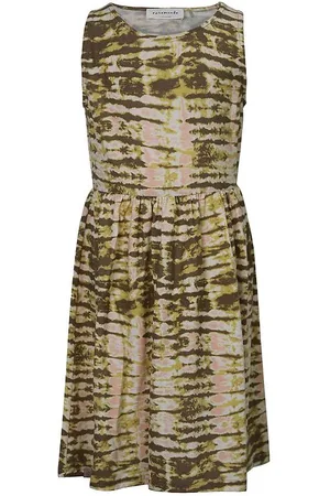 Rosemunde Kjole - Sand Striped Tie Dye Print