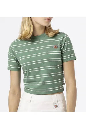 Dickies T-shirt - Cropped - Westover - Dark Ivy m. Striber