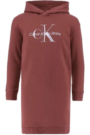 Calvin Klein Sweatkjole - Metallic Monogram - Terracotta Tile