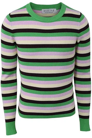 Hound Bluse - Rib - Strik - Multifarvet Stribet