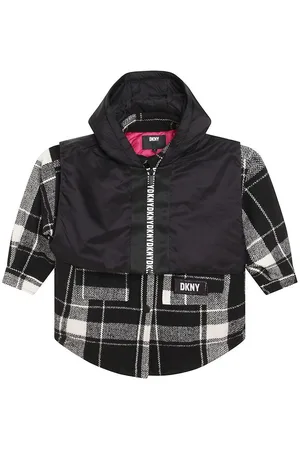 DKNY Frakke - Sort/Hvidternet m. Vest
