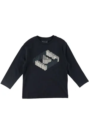 Emporio Armani Bluse - Blue Navy m. Print