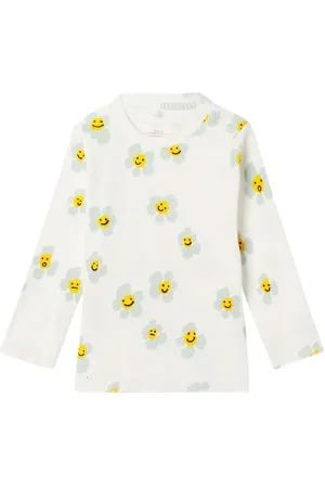 Stella McCartney Bluse - Rib - Hvid m. Blomster