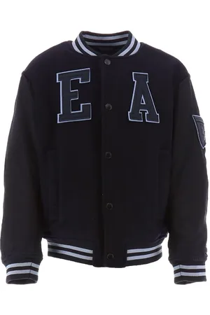 Emporio Armani Jakke - Uld - Navy m. LyseblÃ¥