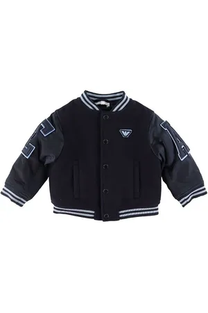 Emporio Armani Jakke - Uld - Navy m. LyseblÃ¥