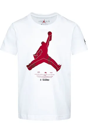 Jordan T-Shirt - Jumpman X Nike Action - Hvid m. RÃ¸d