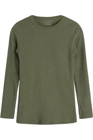 Hust and Claire Bluse - Adie - Rib - Uld - Dusty Green