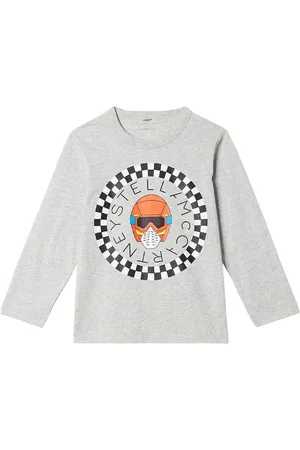 Stella McCartney Bluse - GrÃ¥meleret m. Logo
