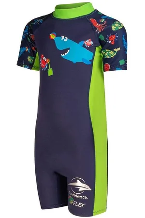 Konfidence Badeheldragt - UV50+ - Navy/Lime Fergal
