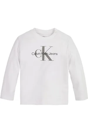 Calvin Klein Bluse - Monogram LS T-Shirt - Bright White