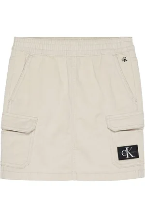 Calvin Klein Nederdel - Corduroy Mini Skirt - Eggshell