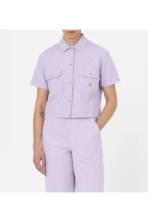 Dickies Skjorte - Hickory pr Hickory - Lilla/Hvid Stribet