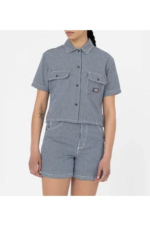 Dickies Skjorte - Hickory pr Hickory - BlÃ¥/Hvid Stribet