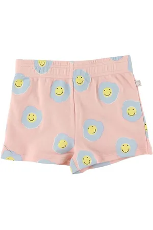 Stella McCartney Sweatshorts - Rosa/LyseblÃ¥ m. Blomster