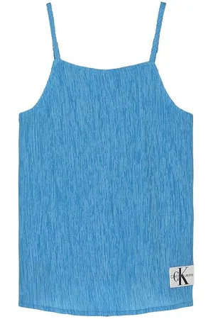 Calvin Klein Tanktop - Crinkle Strap - Blue Crush