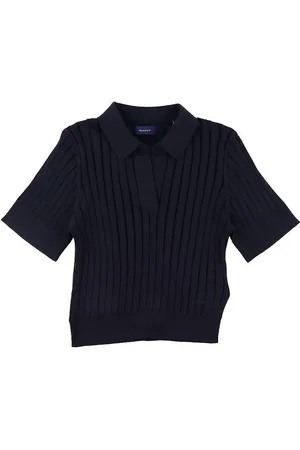 GANT Polo - Strik - Rib - Cropped - Evening Blue