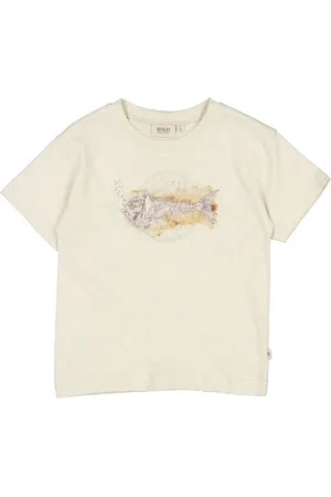 WHEAT T-shirt - Fishskeleton - Chalk