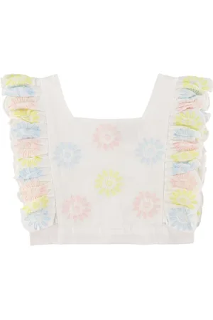 Stella McCartney Top - Cropped - Hvid/Pastel m. Blomster