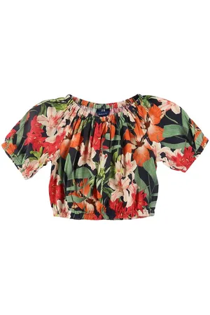 GANT T-shirt - Marine m. Tropisk Print