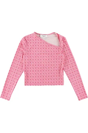 Rosemunde Bluse - Cropped - Pink Tile Print