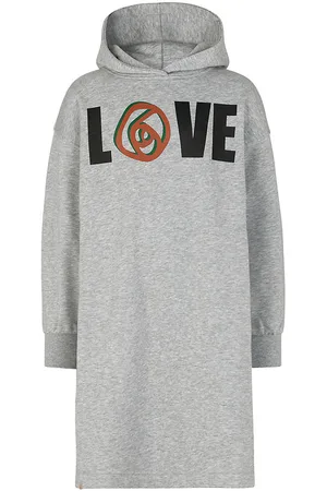 Rosemunde Sweatkjole - Light Grey Logo Print