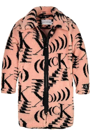 Calvin Klein Fleecefrakke - Pink/Sort
