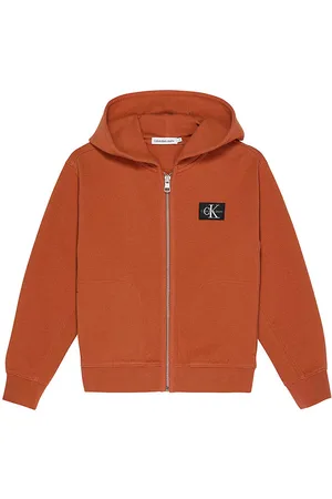 Calvin Klein Cardigan - CKJ - Ottoman Badge Zip - Auburn