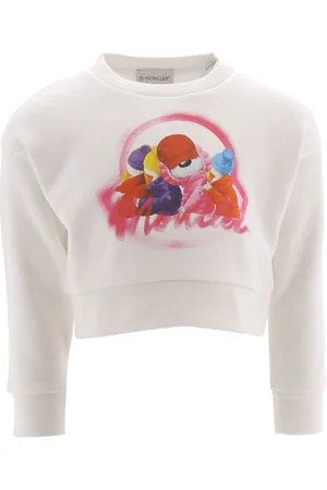 Moncler Sweatshirt - Cropped - Hvid m. Print
