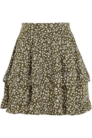Tommy Hilfiger Nederdel - Flower Print - Putting Green