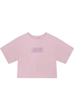 DKNY T-shirt - Cropped - Lilla m. FrottÃ©