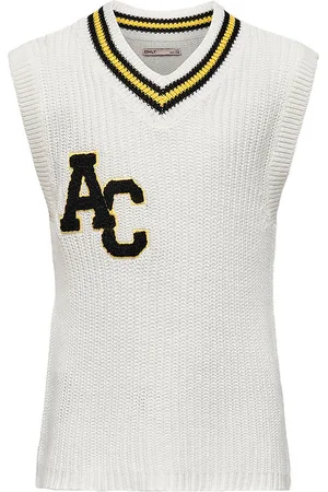 ONLY Vest - Strik - KogFia College - Cloud Dancer/Black