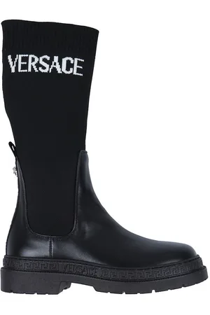 VERSACE StÃ¸vler - Boot Calf - Black/White/Palladium