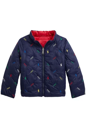 Ralph Lauren Dynejakke - Vendbar - RÃ¸d/Navy m. Logoer