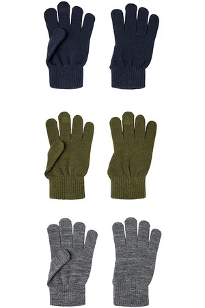 NAME IT Handsker - Noos - NknMagic - 3-pak - Olive Night/Grey Me