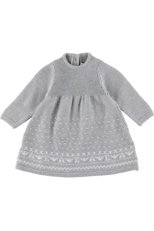 Emporio Armani Kjole - Uld - GrÃ¥meleret m. Hvid